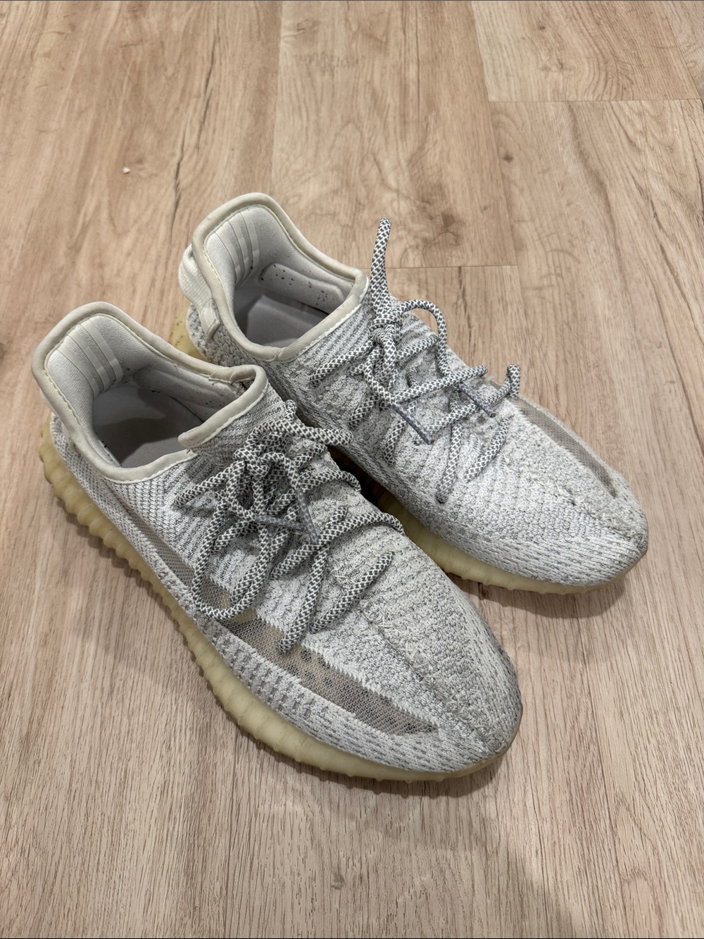 Yeezy Boost 350 V2 Cream White and Gray Athletic Shoes
